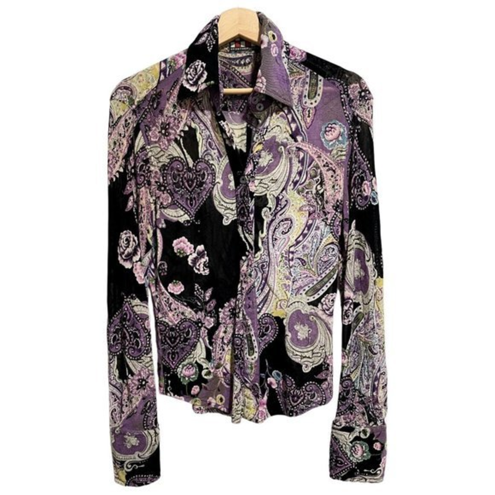 VINTAGE‎ JULIO JULIO SPORT DEPORTIVO WOMANS SIZE M/L paisley PATTERNED TOP | G1